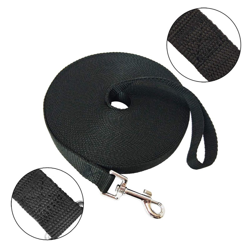 MANDAO Nylon Training Dog Leash for Small Medium Large Dogs, 15ft 20ft 30ft 50ft Long Leash Dog/Puppy Lead for Obedience Recall Training, Camping (50ft, Black) - Image 2